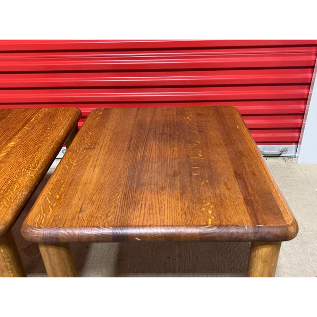 Vintage Solid Oak Side Table’s - a Pair | Chairish