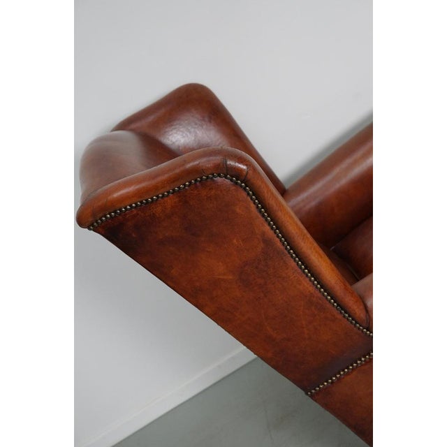 Vintage Dutch Cognac Colored Leather Club Chair For Sale - Image 12 of 17