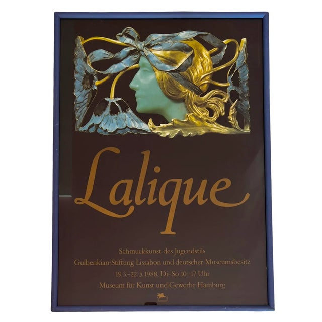 Art Nouveau 1988 Poster René Lalique Museum Für Kunst Hamburg Exhibition Poster, Framed For Sale - Image 3 of 8