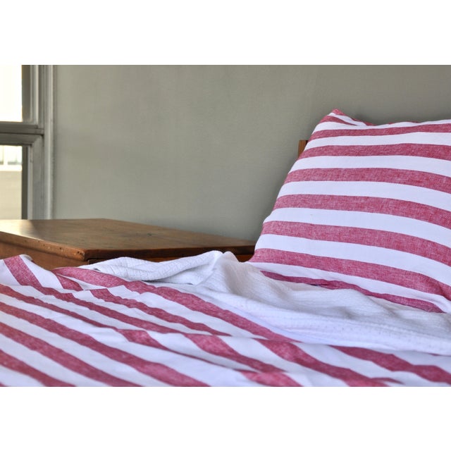 French Modernplum Grenada Red Linen - by the Yard For Sale - Image 3 of 3