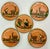 Vintage Home is pleased to present this set of 5 Vintage Peruvian Folk Art hand-crafted terra cotta pottery dinner plates....