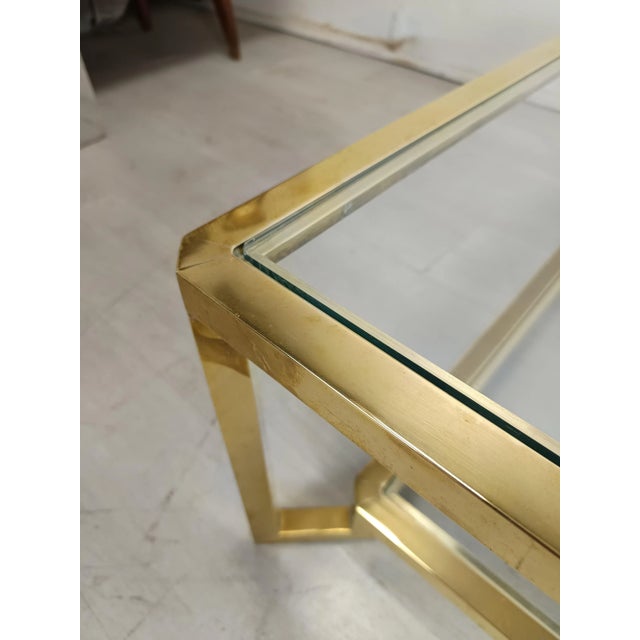 Modernist Golden Brass Coffee Table, 1970s For Sale - Image 12 of 17