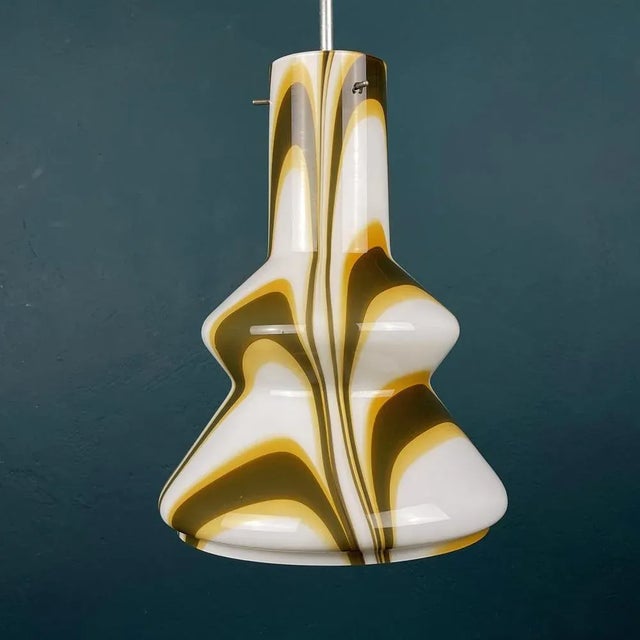 Mid-Century Brown Opaline Murano Glass Pendant Lamp, Italy, 1950s For Sale - Image 9 of 13