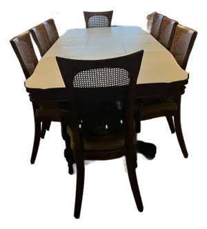 1974 Unique Furniture Makers Dining Room Table and Chairs - Set of 17