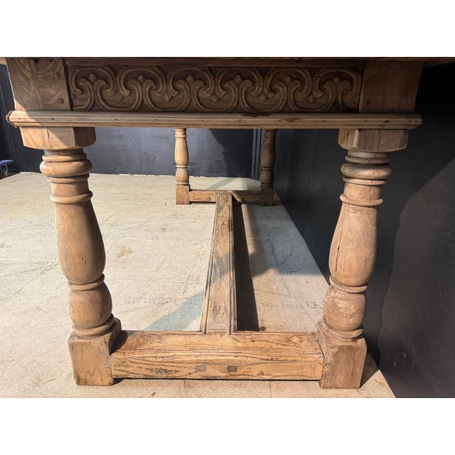 Vintage Bleached Oak Farmhouse Dining Table, 1925 For Sale - Image 13 of 15