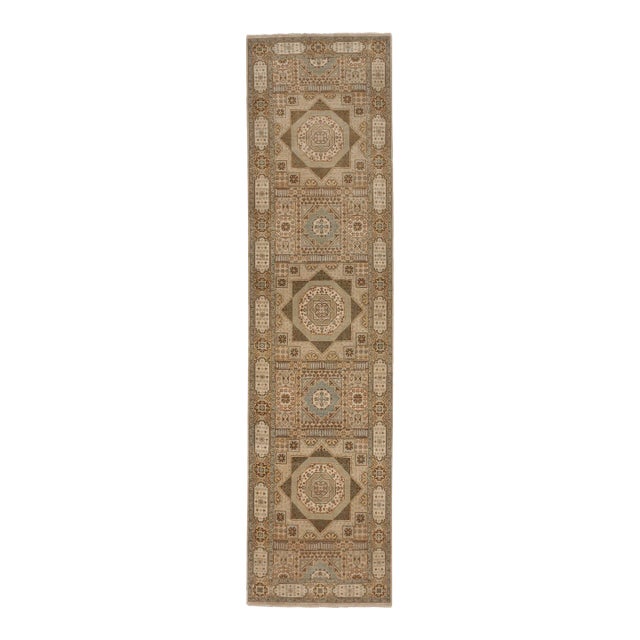 Early 21st Century Hand Knotted Indian Runner Rug. 3'x 12' For Sale