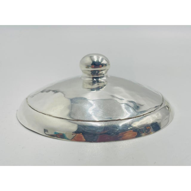 1960s Los Castillo Taxco Malachite Inlay Covered Bowl Mexican Silversmithing For Sale - Image 16 of 18