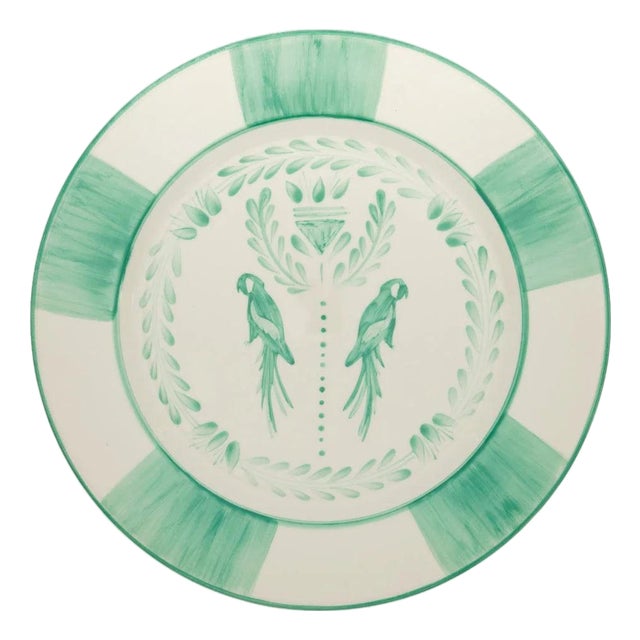 Johanna Ortiz Antique Aqua Macao Dinner Plate, Set of 2 For Sale