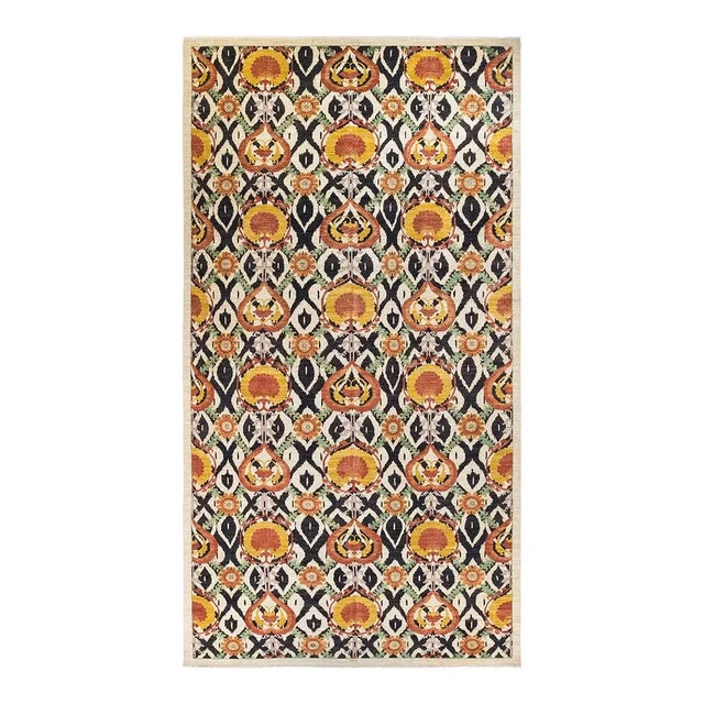 Suzani Collection Hand-Knotted Area Rug - Ivory 9' 7" x 18' 10" For Sale - Image 4 of 4