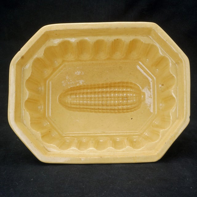 Ceramic 1900s Yellow Ware Food Mold With Corn Design For Sale - Image 7 of 7