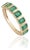 1.61ct Octagon Cut Emerald Bezel Set Stackable Band Ring Size 6.5 in 14k Gold For Sale