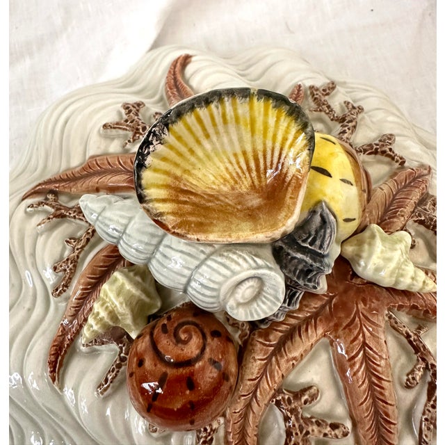 Fitz & Floyd "Shell" Soup Tureen W/Lid, Laddle, & Underplate a Set For Sale - Image 10 of 12