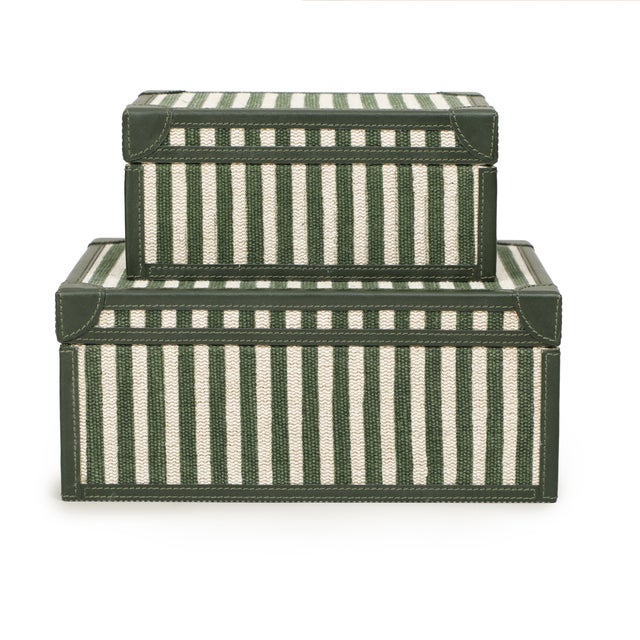 The Kora Jewelry Box Set keeps your favorite pieces close at hand with style and simplicity. Wrapped in striped cotton...