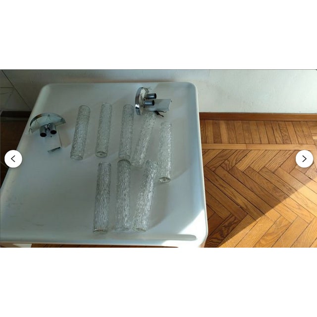 Mid-Century Modern Art Deco Style Murano Glass Wall Lights attributed to Toni Zuccheri for Venini, 1970s, Set of 2 For Sale - Image 10 of 12