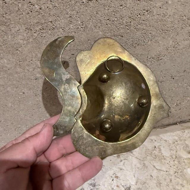 Copper Decorative Fish Dish Ashtray, Brass & Abalone, 1990s After Los Castillo For Sale - Image 8 of 9