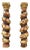 Solomonic Columns in Carved, Gilded and Polychrome Wood, 18th Century, Set of 2 For Sale