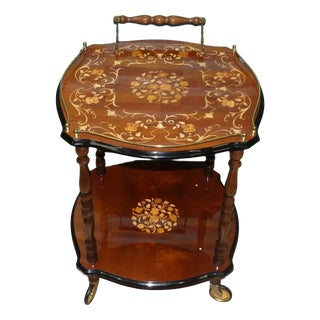Italian Wooden Bar Cart, 1960s For Sale