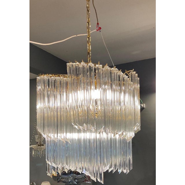 Beige Chandelier in Murano Glass in the style of Venini, 1985 For Sale - Image 8 of 17