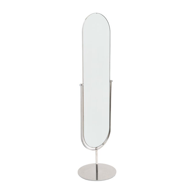 Modern Modernist, French Psyche Mirror, Chrome, Circa 1970 For Sale - Image 3 of 9