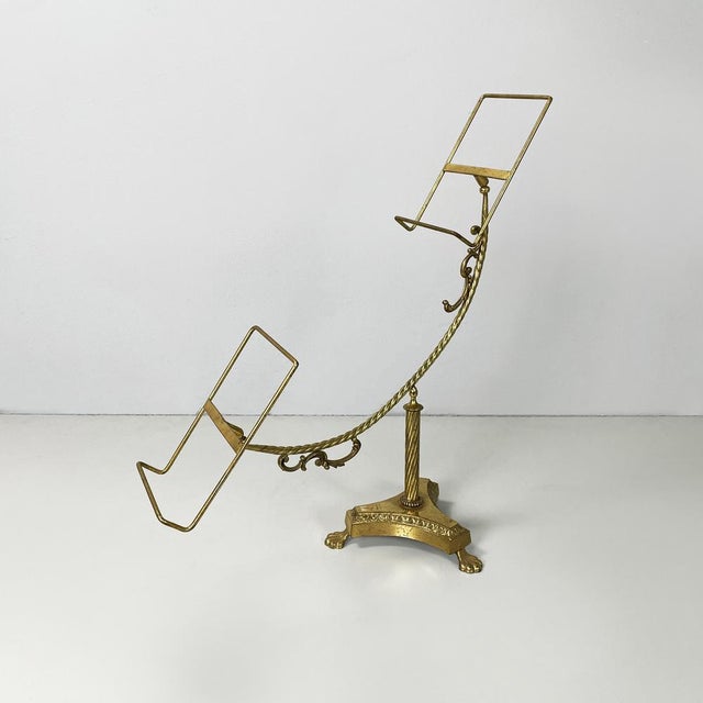 Italian Table stand in finely crafted brass and bronze, early 1900s Table stand with double display, in brass and bronze....