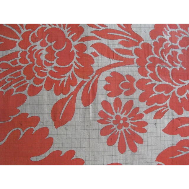 19th c. French original textile design. Gouache on paper. Each design is a one-of-a-kind, hand-painted work. The designs...