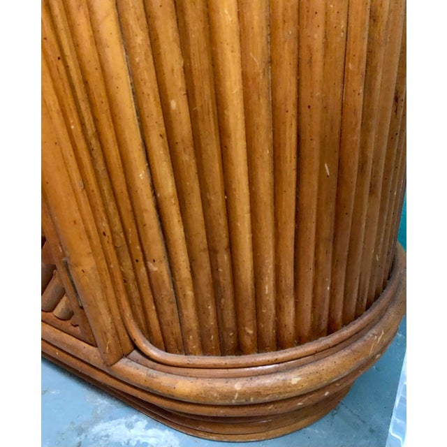 Brown Vintage Split Reed Rattan China Cabinet For Sale - Image 8 of 17