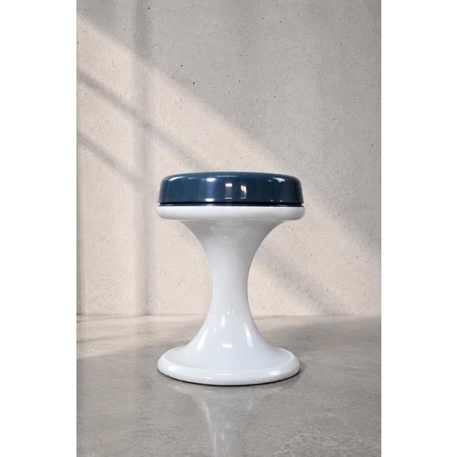 Blue Vintage Space Age Plastic Stool from Emsa, West Germany, 1960s For Sale - Image 8 of 12