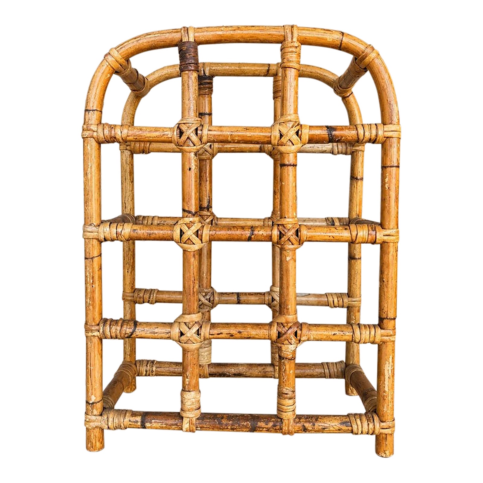 Vintage Bamboo Wine Rack Hollywood Regency, British Colonial & Coastal ...