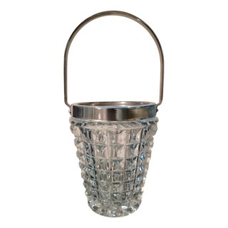 Vintage Cut Glass Ice Bucket, 1960s For Sale