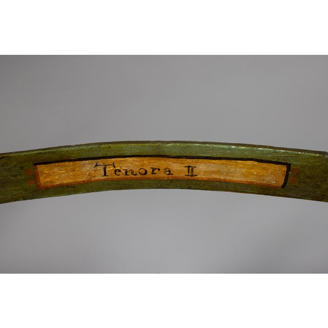 19th Century Italian Theatre Chairs in Wood and Painted with Musical Motifs, Italy, Set of 4 For Sale - Image 6 of 8