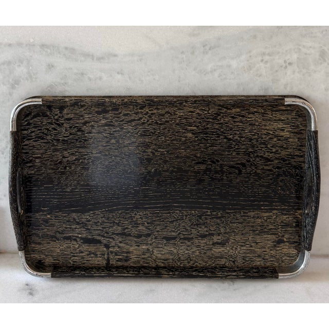 Mid-Century Modern Vintage Mid Century Black Wood Tray by Nasco For Sale - Image 3 of 10