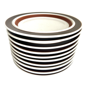 Vintage 1970s Arabia of Finland Rosmarin Brown Dinner Plates - Set of 10