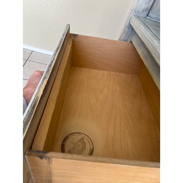 White Wash Distressed Buffet Cabinet For Sale - Image 11 of 12