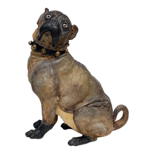 Antique Terracotta Bulldog Statue 19th Century