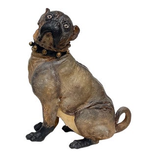 Antique Victorian Terracotta Bulldog Statue 19th Century For Sale