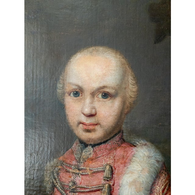 Textile 18th Century European German or Austrian School Portrait of a Noble Boy With Deer For Sale - Image 7 of 16