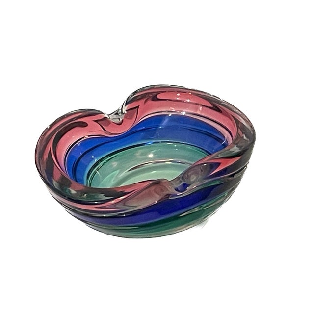 Mid-Century Modern 1960s Mid-Century Tricolor Murano Glass Geode Bowl Attributed to Archimede Seguso For Sale - Image 3 of 9