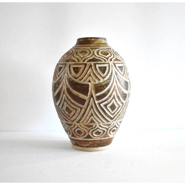 Mid-Century Modern Mid-Century Studio Pottery Stoneware Vase For Sale - Image 3 of 7