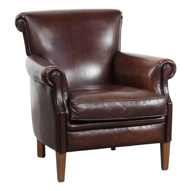 Club Chair in Sheepskin Leather For Sale