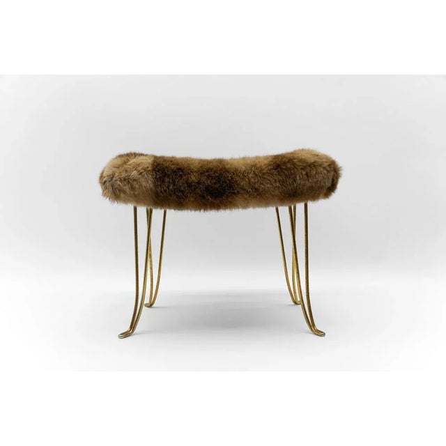 Mid-Century Modern Sheep Brass Stool, 1960s For Sale - Image 4 of 10