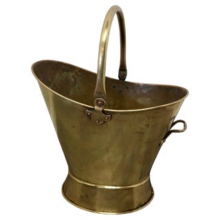 Large Art Nouveau Brass Helmet Coal Scuttle, 1880 For Sale
