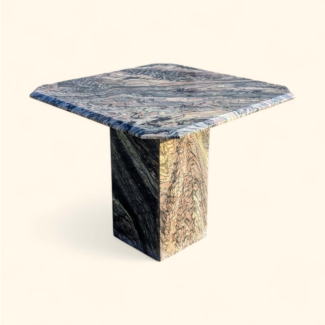 Stone Postmodern Italian Cipollino Ondulato Marble Side Table, 1970s–1980s For Sale - Image 7 of 18