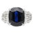 Platinum 7.52 Carat Cushion Cut Blue Sapphire and Diamond Engagement Ring Size 7.75 For Sale