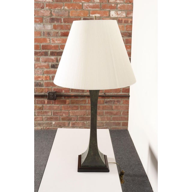 Vintage Verdigris Bronze Columnar Table Lamp by Stewart Ross James for Hansen For Sale - Image 18 of 18