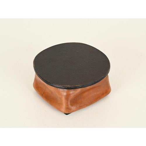Curved Leather and Crystal Ashtray by Jacques Adnet, Italy, 1950s For Sale - Image 10 of 12
