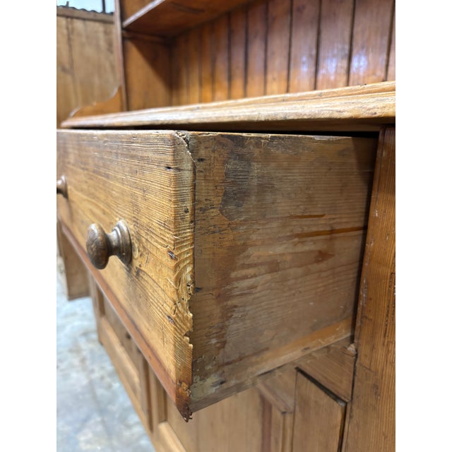 Wood 19th Century Irish Pine Dresser Hutch For Sale - Image 7 of 8
