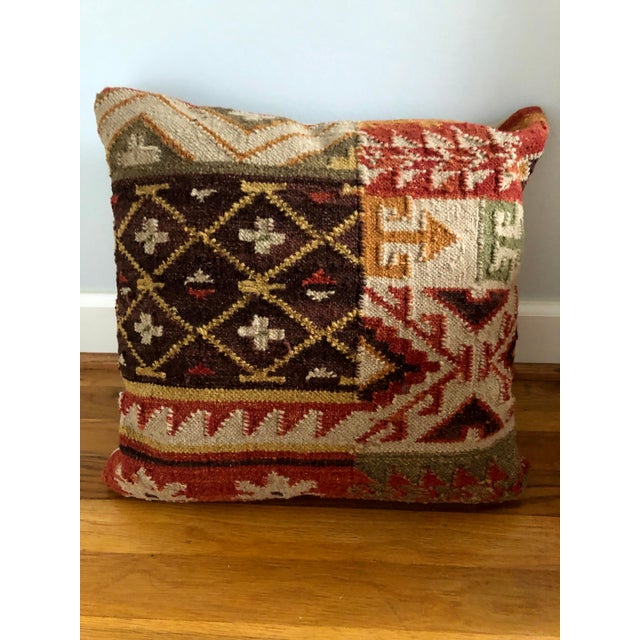 Rustic Kilim Indoor Throw Pillow 18" Square For Sale - Image 9 of 9