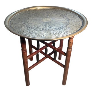 Decorative Tea Table with Removable Tray, 1940s, Set of 2 For Sale
