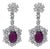 3.84ctt Oval Burmese Ruby & Diamond Drop Necklace 18-Karat White Gold, Pair For Sale