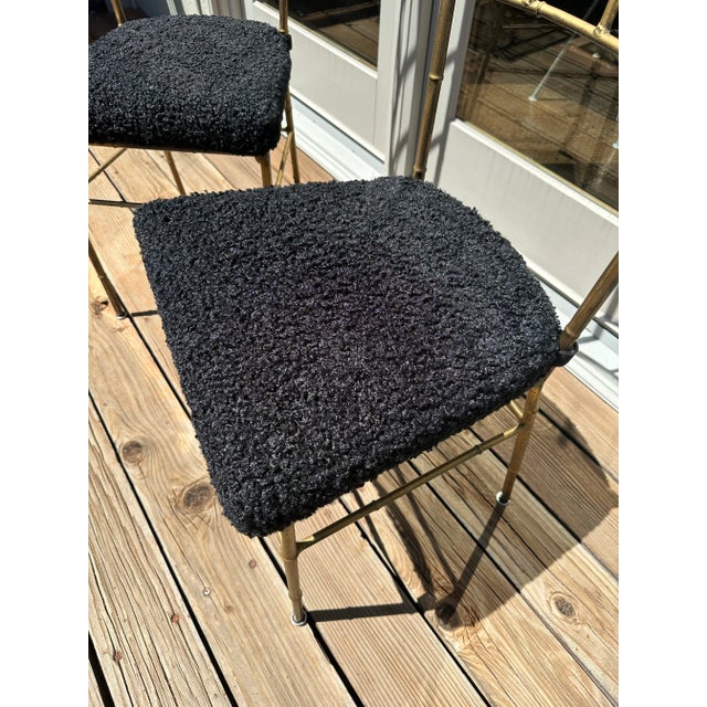 Metal Mid 20th Century Italian Faux Bamboo Gold Gilt Chiavari Style Chairs - Set of 2 For Sale - Image 7 of 8